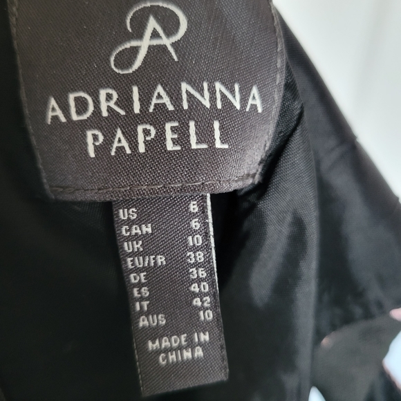 Adrianna Papell black floral one shoulder dress - Picture 5 of 9